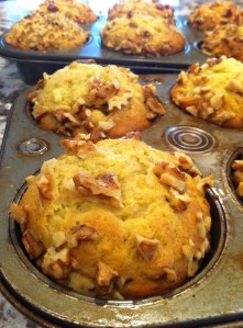 Orange Glazed Banana Nut Muffins